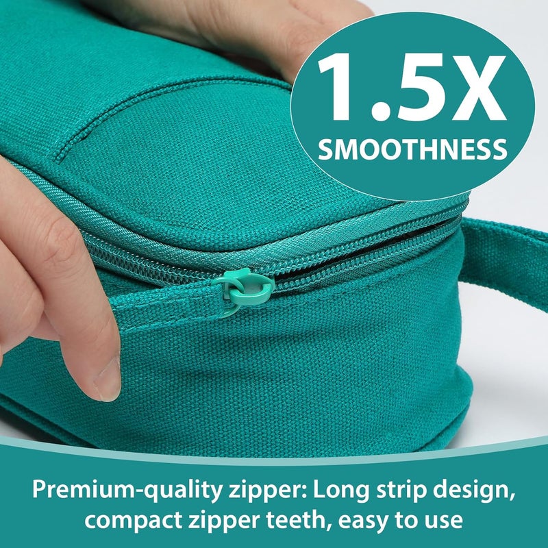 SPACEMATE Pencil Case Pouch Box Bag School Supplies Girls Boys Kids, Cute Preppy Stuff Large Big Capacity Aesthetic Pen Organizer, Back to College Stationary, Dark Cyan, Heavy Duty Canvas, 1800ml - Image 4